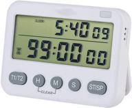 ⏰ digital kitchen timer - versatile 24 hour time clock, alarm clock, and cooking timer with dual channels, large led display and indicator light for precise cooking and baking logo