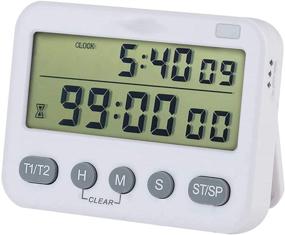 img 4 attached to ⏰ Digital Kitchen Timer - Versatile 24 Hour Time Clock, Alarm Clock, and Cooking Timer with Dual Channels, Large LED Display and Indicator Light for Precise Cooking and Baking