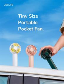 img 2 attached to 🌬️ JISULIFE Mini Fan - Battery Operated Handheld Fan with 2000 mAh Battery or USB Power - Personal Mini Fan with 3 Speeds, Enhanced Airflow - Rechargeable and Quiet Pocket Fan for Home and Outdoor Use - White