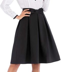 img 2 attached to Womens Pleated Vintage Skirt - Skater Style Women's Clothing for Skirts