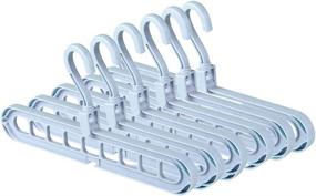 img 4 attached to 👕 Topcolorusa Magic Hanger Organizer - Space-Saving & Non-Slip Hangers (8 Pack) with 9 Holes - Cascading Hangers for Closet Organization (Blue)