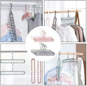 img 3 attached to 👕 Topcolorusa Magic Hanger Organizer - Space-Saving & Non-Slip Hangers (8 Pack) with 9 Holes - Cascading Hangers for Closet Organization (Blue)