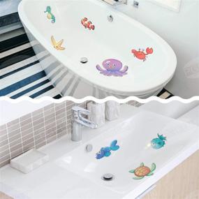 img 1 attached to 🦀 PGFUN 20PCS Marine Organism Stickers Tub Tattoos Sea Animal Decals Treads Adhesive Appliques Scraper for Stairs, Refrigerators, Windows, Bathtub, Mirrors, and Other Smooth Surfaces Decoration - Enhanced SEO