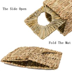 img 3 attached to 🏡 Tfwadmx Rabbit Grass House: Natural Hand Woven Seagrass Play Hay Bed and Hideaway Hut Toy for Bunny, Hamster, Guinea Pig, Chinchilla, and Ferret