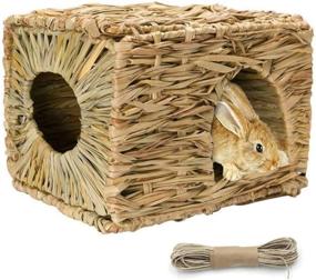 img 4 attached to 🏡 Tfwadmx Rabbit Grass House: Natural Hand Woven Seagrass Play Hay Bed and Hideaway Hut Toy for Bunny, Hamster, Guinea Pig, Chinchilla, and Ferret