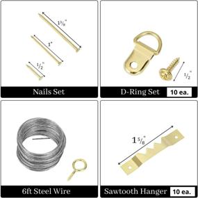 img 1 attached to Mr. Pen Picture Hanging Kit - 220pc Set | Picture Hangers, Nails, Wall Hooks | Frame Hanging Hardware & Wall Hanging Kit