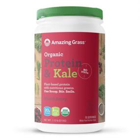 img 4 attached to Amazing Grass Vegan Protein & Kale Powder: Organic 20g Protein + 1 Cup Leafy Greens, Mixed Berry Flavor, 15 Servings