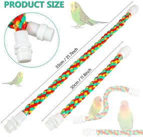 img 2 attached to 🐦 Set of 4 Bird Perch Rope Toys: 22-Inch & 12-Inch Lightweight Comfortable Perches for Parrot, incl. Bungee Standing Stick, Ideal for Climbing, Chewing & Cage Accessories