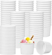 🍧 hedume 75 pack ice cream cups with lids, 8 oz disposable paper dessert bowls for hot and cold food, soup, sundae, frozen yogurt - enhanced seo logo