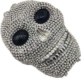 img 2 attached to 🎃 Halloween Skull Clutch for Women: Novelty Evening Bags for Parties, Cocktails, Crystal Purses, and Handbags