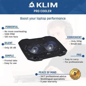 img 3 attached to 💻 KLIM Pro - The Ultimate Laptop Cooling Pad for Professionals: Lightweight, Compact, and Durable + Enhanced Cooling with Fan Technology + Extra USB Port - 2021 Black Edition