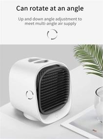 img 1 attached to Portable Air Conditioner Personal Cooler Fan - Mini Humidifier with Night Light - 3-Speed Silent Purifier Mist Cooling Desk Fan with Leak-Proof Built-In Tray for Home, Office, and Outdoor Use