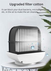 img 2 attached to Portable Air Conditioner Personal Cooler Fan - Mini Humidifier with Night Light - 3-Speed Silent Purifier Mist Cooling Desk Fan with Leak-Proof Built-In Tray for Home, Office, and Outdoor Use