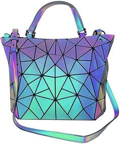 img 3 attached to 👜 Cross Body Women's Handbags & Wallets, Shoulder Bags – Geometric Luminous Holographic Reflective