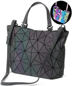 img 2 attached to 👜 Cross Body Women's Handbags & Wallets, Shoulder Bags – Geometric Luminous Holographic Reflective