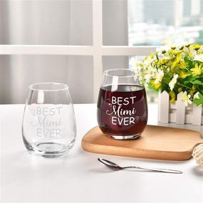 img 2 attached to 🍷 Best Mimi Ever Stemless Wine Glass 15 Oz - Perfect Gift for Grandma, Grandmother, Grandma To Be, Mimi, Nana, Gigi - Ideal for Christmas, Birthday, Mother’s Day, Retirement - Unique and Memorable Grandma Gift