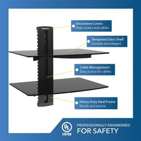 img 3 attached to 📺 QualGear Universal Dual Shelf Wall Mount for A/V Components - Efficient Storage Solution up to 8Kgs/17.6Lbs (X2), Black