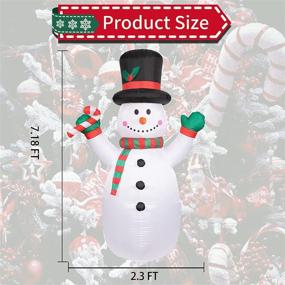 img 3 attached to MUMTOP 7 FT Christmas Inflatable Snowman: Festive Blow Up Party Decor with LED Lights for Indoor/Outdoor Yard Garden