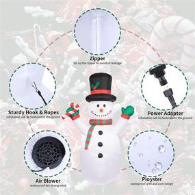 img 2 attached to MUMTOP 7 FT Christmas Inflatable Snowman: Festive Blow Up Party Decor with LED Lights for Indoor/Outdoor Yard Garden