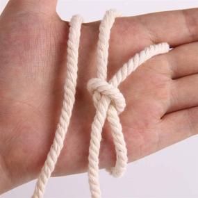 img 3 attached to 🧶 220Yards XKDOUS 3mm Natural Cotton Macrame Cord - Ideal for Wall Hangings, Plant Hangers, Crafts, Knitting, Decorative Projects - Soft Undyed Cotton Rope for Enhanced SEO