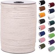 🧶 220yards xkdous 3mm natural cotton macrame cord - ideal for wall hangings, plant hangers, crafts, knitting, decorative projects - soft undyed cotton rope for enhanced seo logo