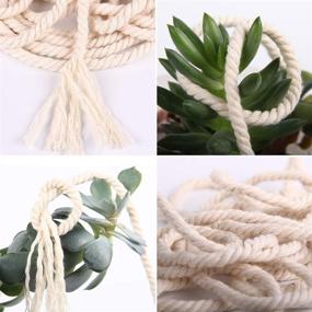 img 2 attached to 🧶 220Yards XKDOUS 3mm Natural Cotton Macrame Cord - Ideal for Wall Hangings, Plant Hangers, Crafts, Knitting, Decorative Projects - Soft Undyed Cotton Rope for Enhanced SEO