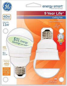 img 2 attached to GE Lighting 49687 Energy Smart CFL 11-Watt (40-watt equivalent) 450-Lumen A17 Light Bulb with Medium Base, 2-Pack