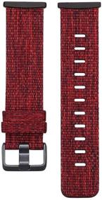 img 3 attached to KEYSJEFF Nylon Straps Compatible With Fitbit Versa 3 Bands/Fitbit Sence Bands Soft Breathable Fabric Woven Watch Straps Replacement Wristband For Men Women XY64008 (#10