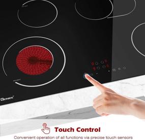 img 2 attached to 🔥 GIONIEN Electric Cooktop 30 Inch: 4-Burner Ceramic Stove with Flexible Ring, Touch Control & 7200W Power