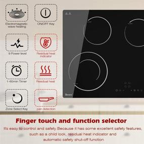 img 1 attached to 🔥 GIONIEN Electric Cooktop 30 Inch: 4-Burner Ceramic Stove with Flexible Ring, Touch Control & 7200W Power