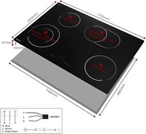 img 3 attached to 🔥 GIONIEN Electric Cooktop 30 Inch: 4-Burner Ceramic Stove with Flexible Ring, Touch Control & 7200W Power