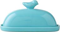 mygift turquoise ceramic butter dish - stylish and decorative kitchen accessory логотип