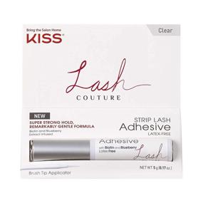 img 4 attached to 💋 KISS Lash Couture Прозрачный Стрипл Клей для Ресниц: Без латекса, Протестирован дерматологами, Пригоден для контактных линз, Надежная фиксация с биотином и экстрактом черники, Мягкая формула, 0,17 унций.