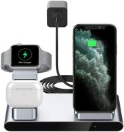 🔌 yootech 3 in 1 fast wireless charger, metal wireless charging station with adapter, compatible with iphone se 2020/11/xs max/8 (7.5w), airpods pro (2.5w), apple watch (no iwatch charging cable) logo
