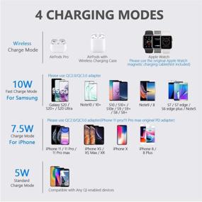 img 3 attached to 🔌 Yootech 3 in 1 Fast Wireless Charger, Metal Wireless Charging Station with Adapter, Compatible with iPhone SE 2020/11/XS Max/8 (7.5W), AirPods Pro (2.5W), Apple Watch (No iWatch Charging Cable)