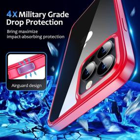 img 2 attached to 📱 ZIZEV Crystal Clear iPhone 13 Pro Max Case 2021 – Anti-Yellowing, Shockproof, Slim & Thin, Transparent Hard PC Back – Red