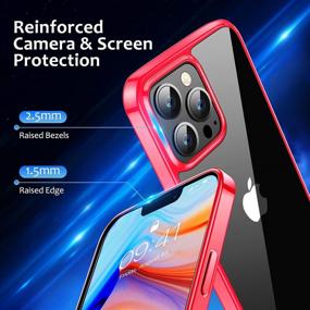 img 1 attached to 📱 ZIZEV Чехол Crystal Clear для iPhone 13 Pro Max 2021 - Антипожелтение, Противоударный, Тонкий и Прозрачный, Жесткий ПК-Задняя панель - Красный