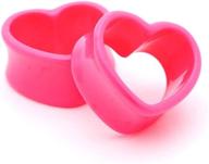 pink acrylic heart tunnels 14mm logo