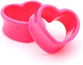 img 1 attached to Pink Acrylic Heart Tunnels 14Mm