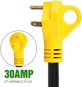 img 2 attached to 🔌 Homdec 30A Male to 50A Female RV Plug Adapter - Heavy Duty Converter Cord with Dogbone Grip Handle – Ideal for RV, Motorhome, Camper, Trailer