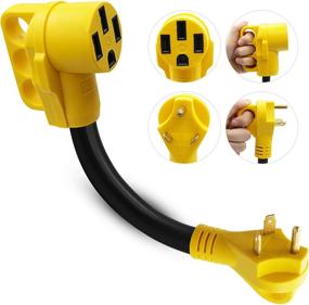 img 4 attached to 🔌 Homdec 30A Male to 50A Female RV Plug Adapter - Heavy Duty Converter Cord with Dogbone Grip Handle – Ideal for RV, Motorhome, Camper, Trailer