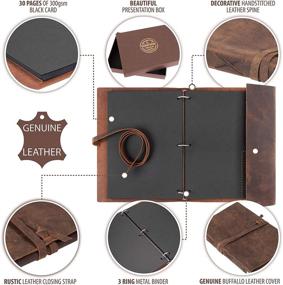 img 3 attached to 📸 Genuine Handcrafted Buffalo Leather Scrapbook and Photo Album with Leather Strap – Exquisite Leather Photo Album Scrap Book – Authentic Handmade Wedding Photo Book, Photo Album