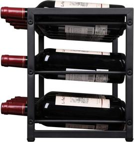 img 1 attached to OROPY Freestanding Metal Wine Rack - 3 Tier Countertop Display Storage for 12 Bottles - Liquor Shelf in Black