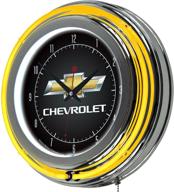 ⏰ chevrolet double ring neon clock with chrome finish, 14 inches logo