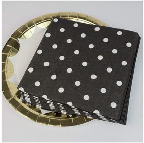 img 3 attached to Disposable Black Polka Dot Napkins