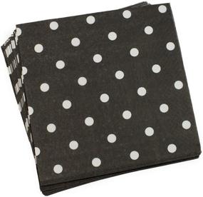 img 2 attached to Disposable Black Polka Dot Napkins