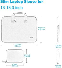 img 3 attached to 💦 Water Repellent Laptop Sleeve 13-13.3 Inch Case for MacBook Air Pro/Surface Laptop 13.5" with Handle and Small Case - Blue