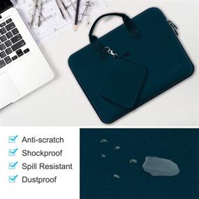 img 1 attached to 💦 Water Repellent Laptop Sleeve 13-13.3 Inch Case for MacBook Air Pro/Surface Laptop 13.5" with Handle and Small Case - Blue