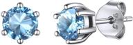chicsilver 925 sterling silver birthstone stud earrings for women - heart, 💍 round, or princess cut with sparkling detail and gift box - perfect birthday jewelry logo