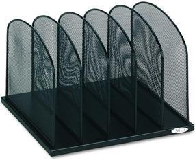 img 1 attached to 📂 Safco Products Onyx Mesh 5-Sort Vertical Desktop Organizer 3256BL, Black Steel Mesh Construction with Powder Coat Finish, High Durability